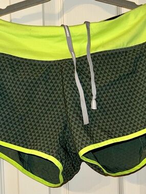 Nike Neon Yellow and Charcoal Dri-FIT Running Shorts